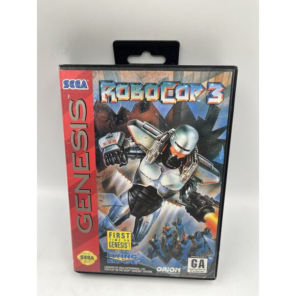 Sega Genesis RoboCop 3 (Sega Genesis, 1993) With Original Box Hang Tag - Picture 1 of 10